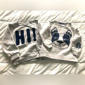 Set of two darling sweatshirts for baby size 2-3T